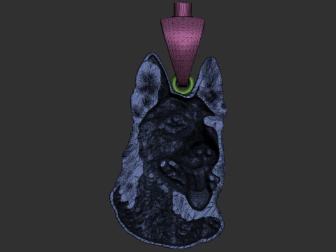 German Shepherd Pendant 3D Print Model