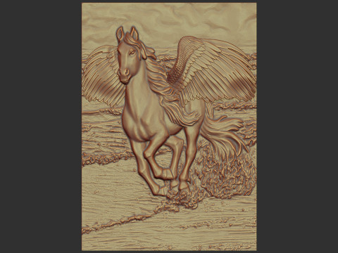 Pegasus Bas Relief 3D Druckmodell