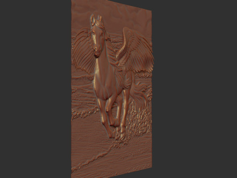 Pegasus Bas Relief 3D Druckmodell