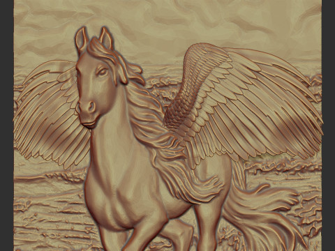 Pegasus Bas Relief 3D Druckmodell