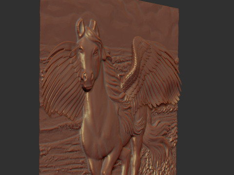 Pegasus Bas Relief 3D Druckmodell
