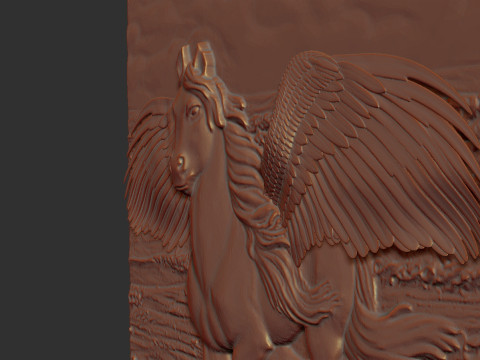 Pegasus Bas Relief 3D Druckmodell