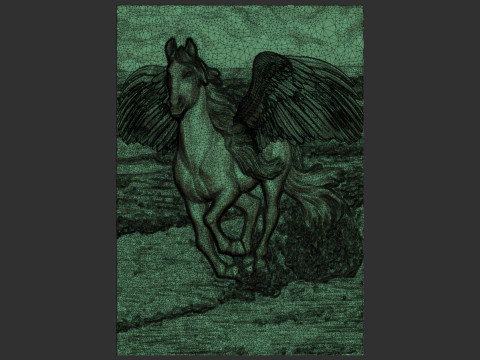 Pegasus Bas Relief 3D Druckmodell