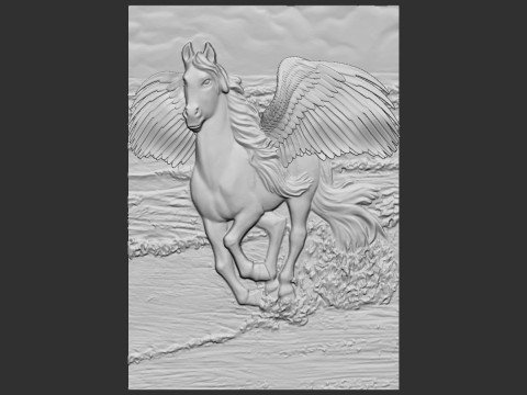 Pegasus Bas Relief 3D Druckmodell