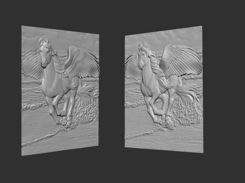 Pegasus Bas Relief 3D Druckmodell