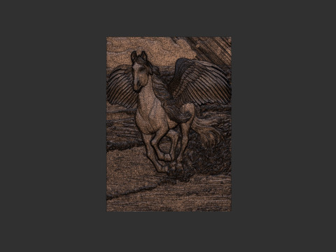 Pegasus Bas Relief 3D Druckmodell