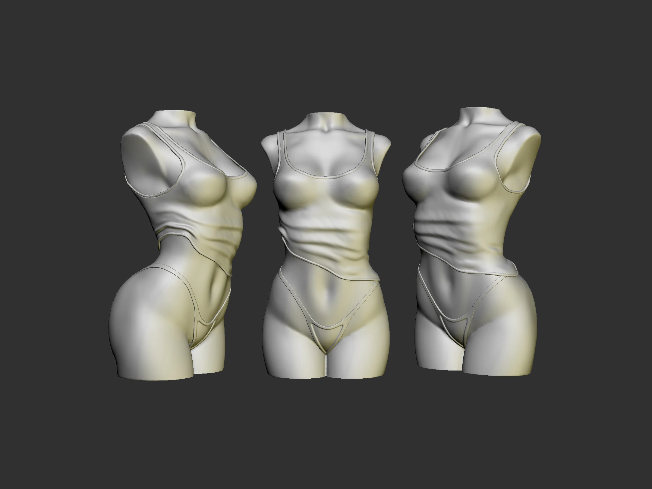 Female Torso 3D Print Model .c4d .max .obj .3ds .fbx .stl .blend