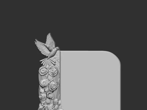 Tombstone with Roses 3D Print Model