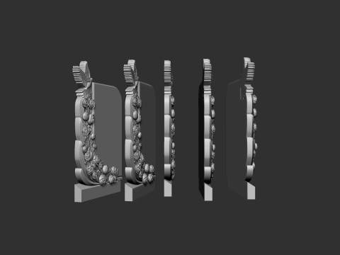 Tombstone with Roses 3Dプリントモデル