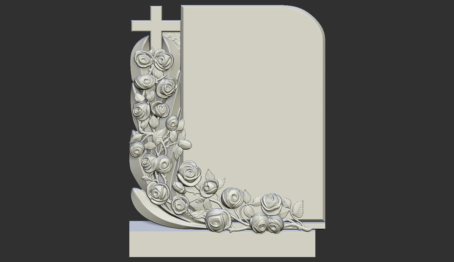 Tombstone with cross 3D Print Model .c4d .max .obj .3ds .fbx .stl .blend 