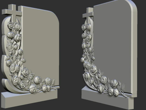 Tombstone with cross 3D Print Model