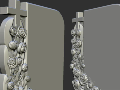 Tombstone with cross 3D Print Model