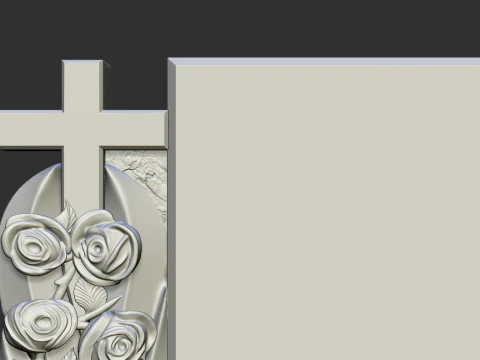 Tombstone with cross 3D Print Model