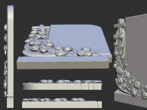 Tombstone with cross 3D Print Model