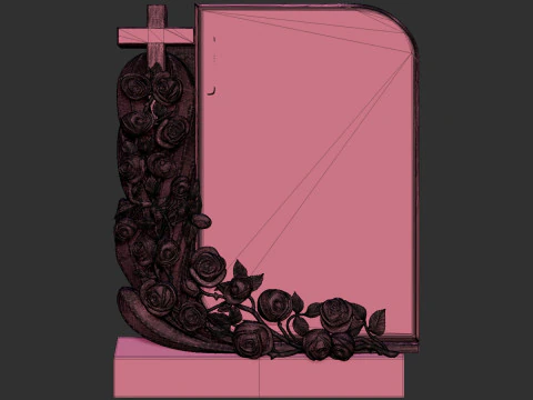 Tombstone with cross 3D Print Model