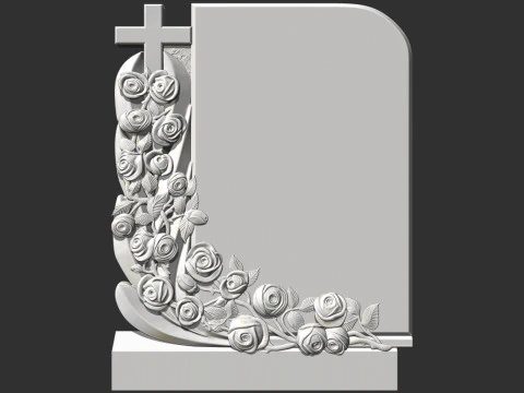 Tombstone with cross 3D Print Model