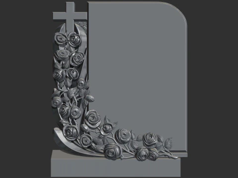 Tombstone with cross 3D Print Model