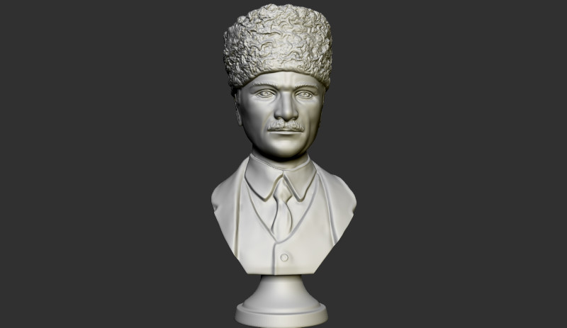 Gazi Mustafa Kemal Ataturk Statue 3Dプリントモデル .c4d .max .obj .3ds .fbx .stl .blend