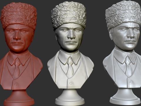 Gazi Mustafa Kemal Ataturk Statue 3Dプリントモデル