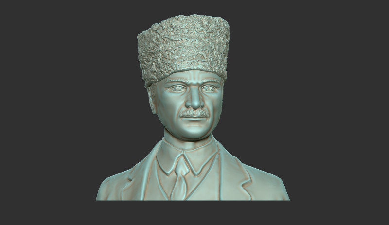 Gazi Mustafa Kemal Ataturk Bas Relief Model Cetak 3D .c4d .max .obj .3ds .fbx .stl .blend 