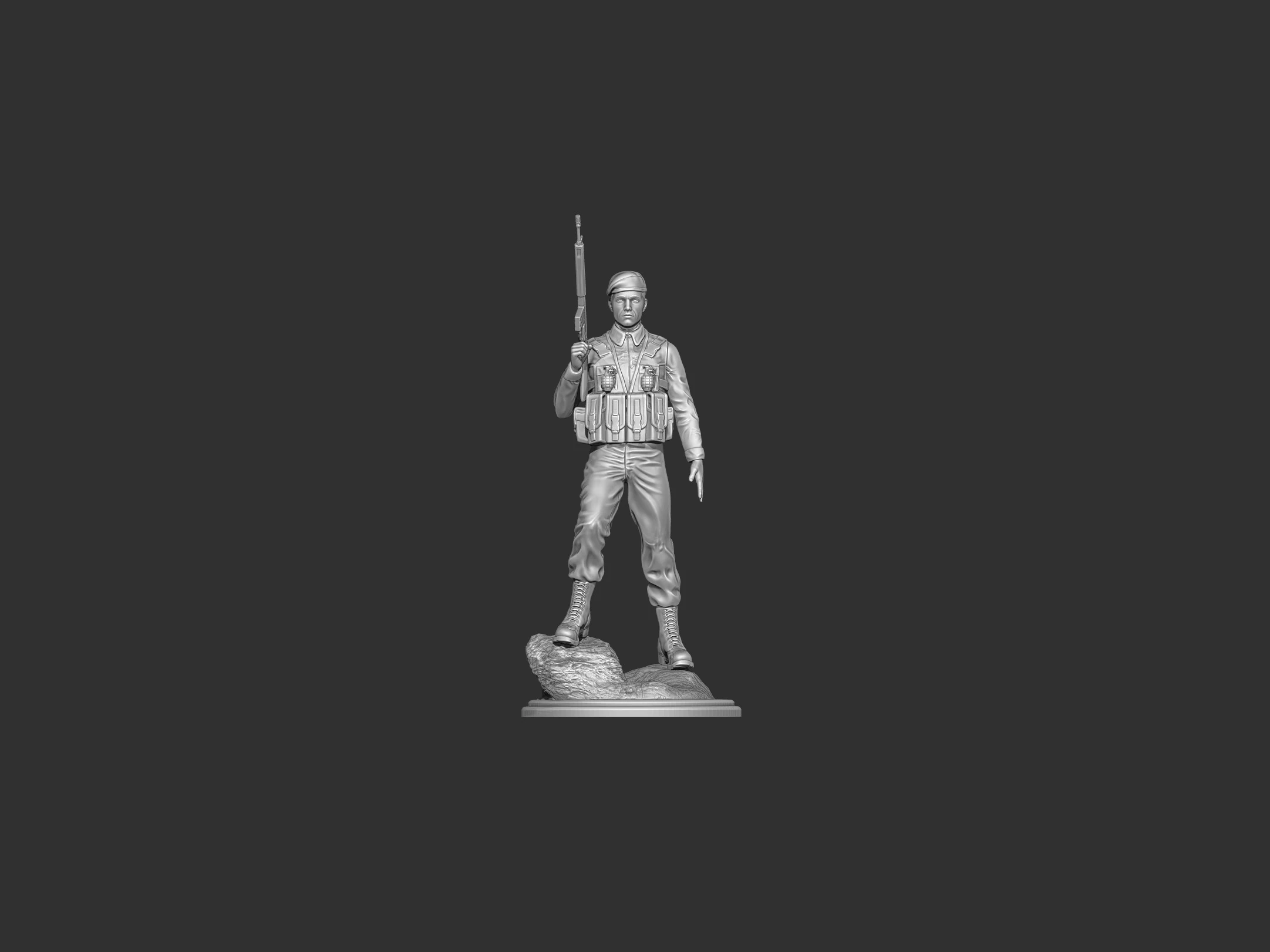 Commando Statue 3D Print Model .c4d .max .obj .3ds .fbx .stl .blend