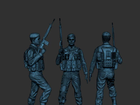 Commando Statue 3D Print Model