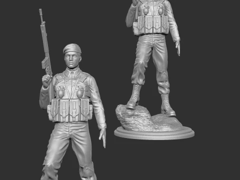 Commando Statue 3D Print Model