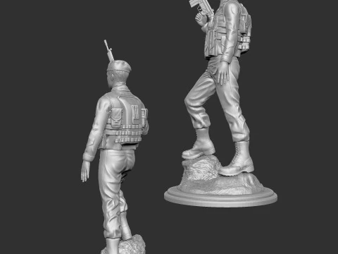 Commando Statue 3D Print Model