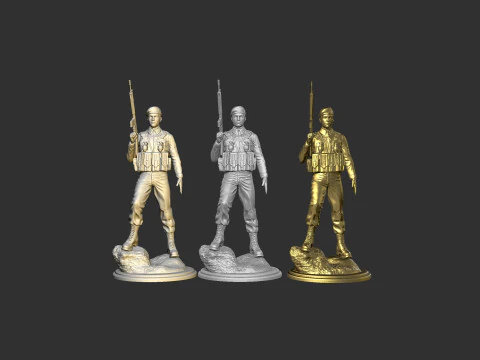 Commando Statue 3D Print Model