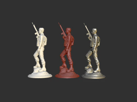 Commando Statue 3D Print Model