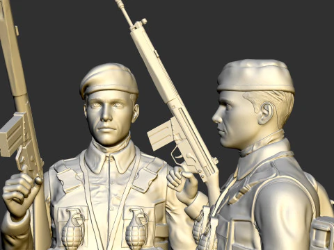 Commando Statue 3D Print Model