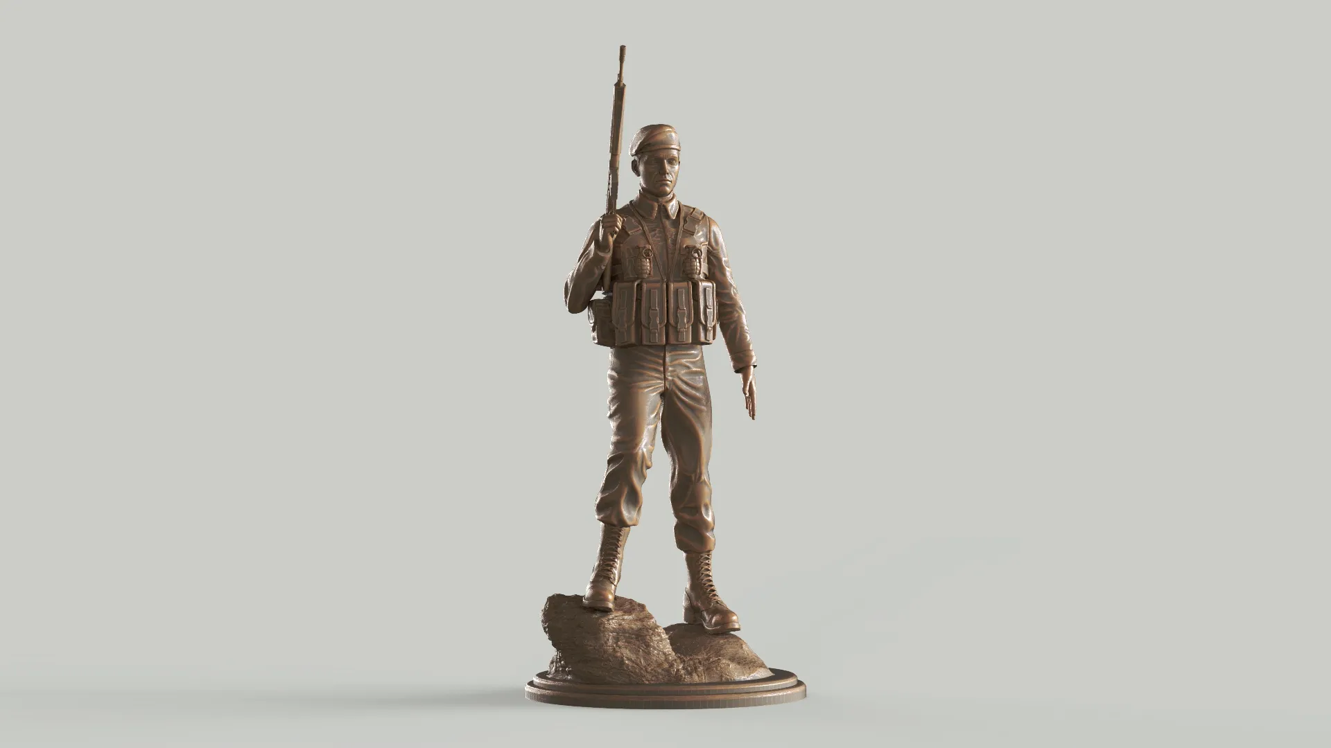 Commando Statue 3D Print Model .c4d .max .obj .3ds .fbx .stl .blend 