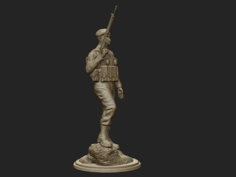 Commando Statue 3D Print Model