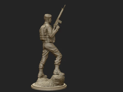 Commando Statue 3D Print Model