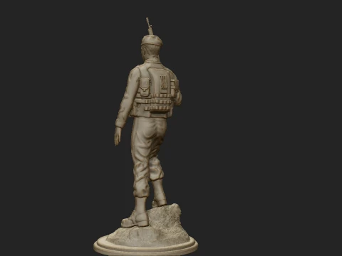 Commando Statue 3D Print Model