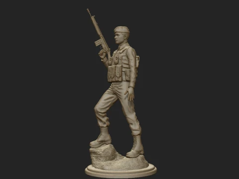 Commando Statue 3D Print Model