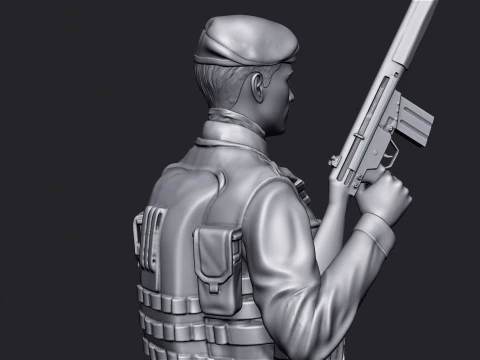 Commando Statue 3D Print Model