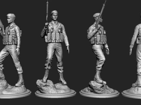 Commando Statue 3D Print Model