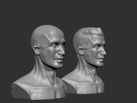 Male Head 3D 打印模型