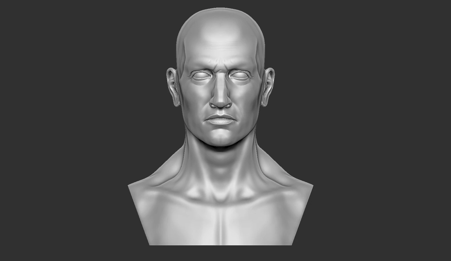 Male Head 3D Print Model .c4d .max .obj .3ds .fbx .stl .blend
