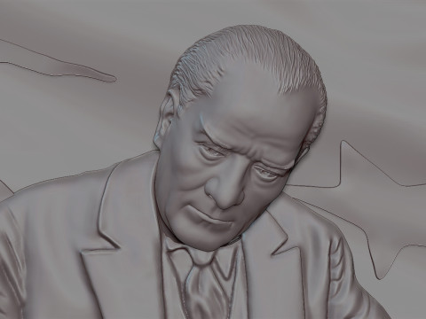 ガジ ムスタファ ケマル アタテュルクのレリーフ 3Dプリントモデル