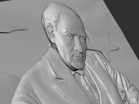 ガジ ムスタファ ケマル アタテュルクのレリーフ 3Dプリントモデル