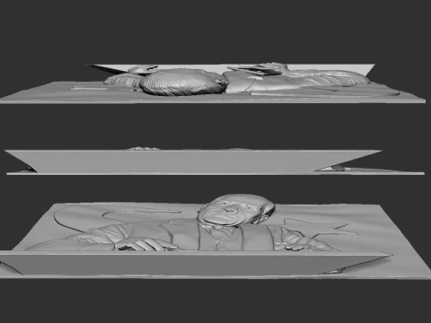 Gazi Mustafa Kemal Ataturk Bas Relief 3D Print Model