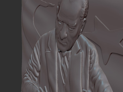 ガジ ムスタファ ケマル アタテュルクのレリーフ 3Dプリントモデル