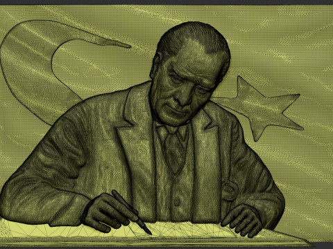 ガジ ムスタファ ケマル アタテュルクのレリーフ 3Dプリントモデル