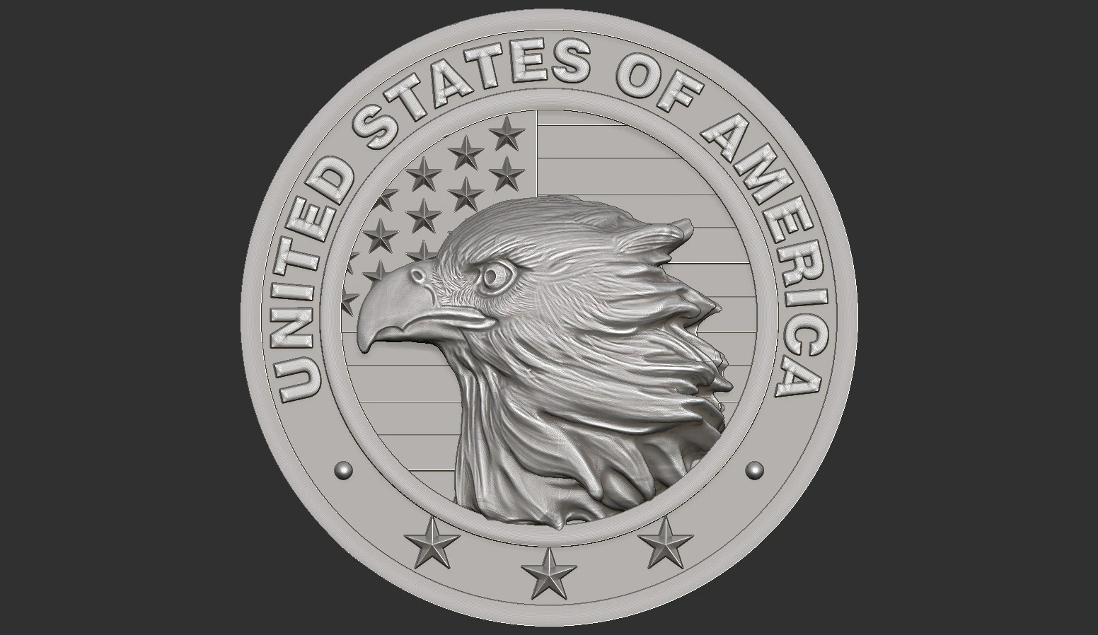 American Flag and Eagle Medal 3D Print Model .c4d .max .obj .3ds .fbx .stl .blend