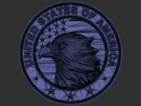 American Flag and Eagle Medal 3D Baskı Modeli