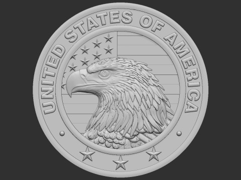 American Flag and Eagle 3D Baskı Modeli