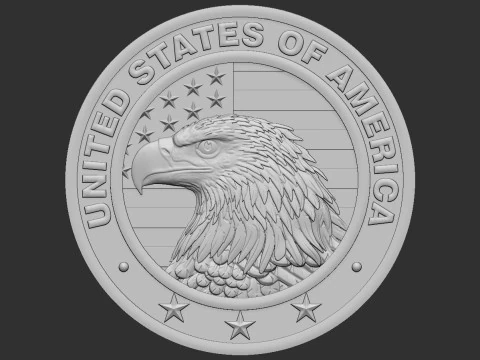 American Flag and Eagle 3D Print Model