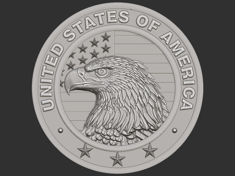 American Flag and Eagle 3D 打印模型